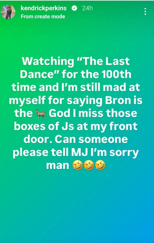 帕金斯：为曾说詹姆斯是GOAT感到生气，谁能帮我给乔丹道歉