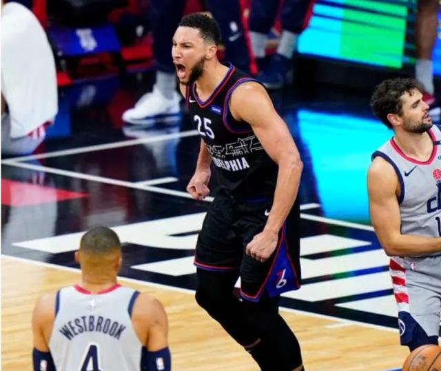 谁说我不会得分？西蒙斯统治攻防助76人轻取奇才